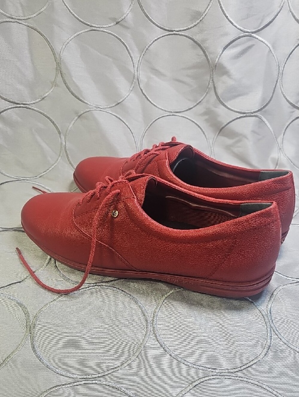 Easy Spirit Lipstick Red Leather Lace-Up Comfort Shoe R1 - Picture 2 of 8